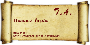 Thomasz Árpád névjegykártya