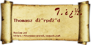 Thomasz Árpád névjegykártya