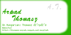 arpad thomasz business card